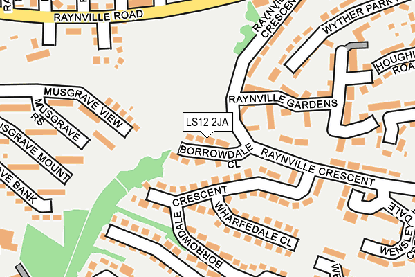 LS12 2JA map - OS OpenMap – Local (Ordnance Survey)