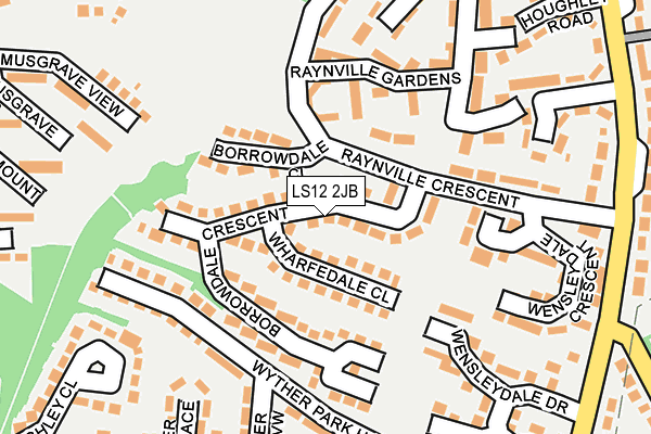 LS12 2JB map - OS OpenMap – Local (Ordnance Survey)