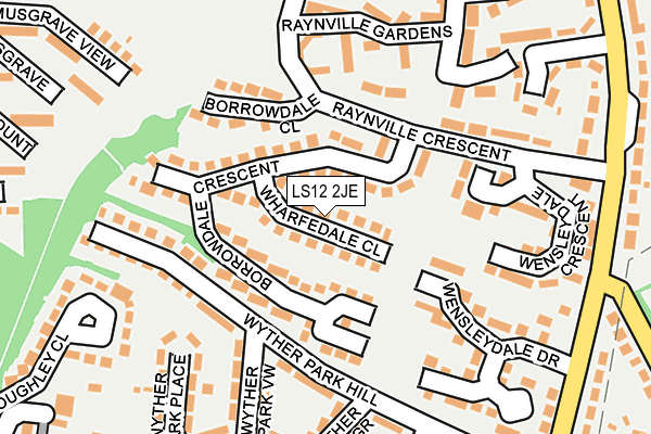 LS12 2JE map - OS OpenMap – Local (Ordnance Survey)