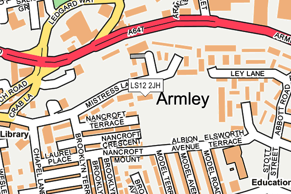 LS12 2JH map - OS OpenMap – Local (Ordnance Survey)