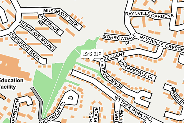 LS12 2JP map - OS OpenMap – Local (Ordnance Survey)