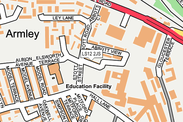LS12 2JS map - OS OpenMap – Local (Ordnance Survey)