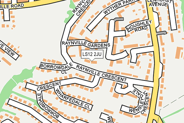 LS12 2JU map - OS OpenMap – Local (Ordnance Survey)