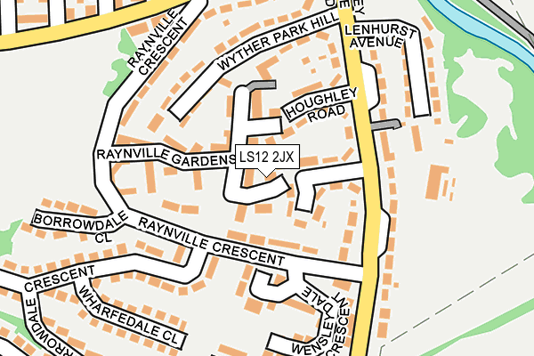 LS12 2JX map - OS OpenMap – Local (Ordnance Survey)