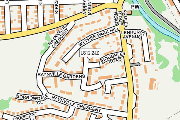 LS12 2JZ map - OS OpenMap – Local (Ordnance Survey)