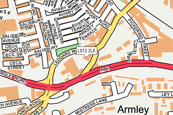 LS12 2LE map - OS OpenMap – Local (Ordnance Survey)