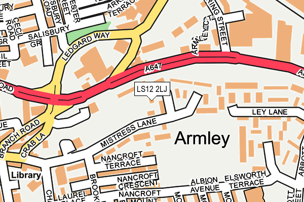 LS12 2LJ map - OS OpenMap – Local (Ordnance Survey)