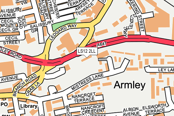 LS12 2LL map - OS OpenMap – Local (Ordnance Survey)