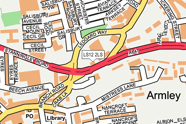 LS12 2LS map - OS OpenMap – Local (Ordnance Survey)