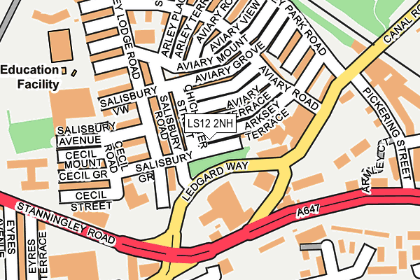 LS12 2NH map - OS OpenMap – Local (Ordnance Survey)