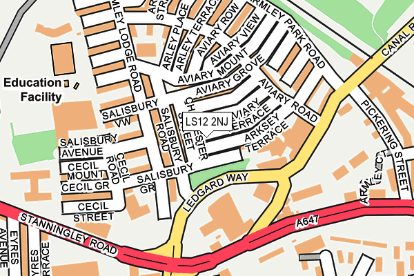 LS12 2NJ map - OS OpenMap – Local (Ordnance Survey)