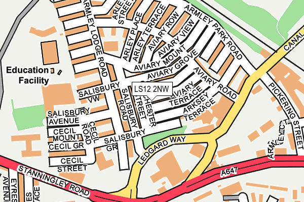 LS12 2NW map - OS OpenMap – Local (Ordnance Survey)