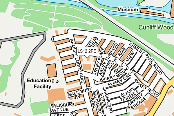 LS12 2PE map - OS OpenMap – Local (Ordnance Survey)