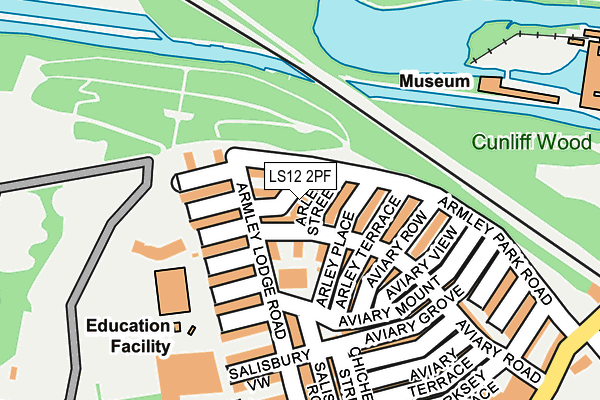 LS12 2PF map - OS OpenMap – Local (Ordnance Survey)