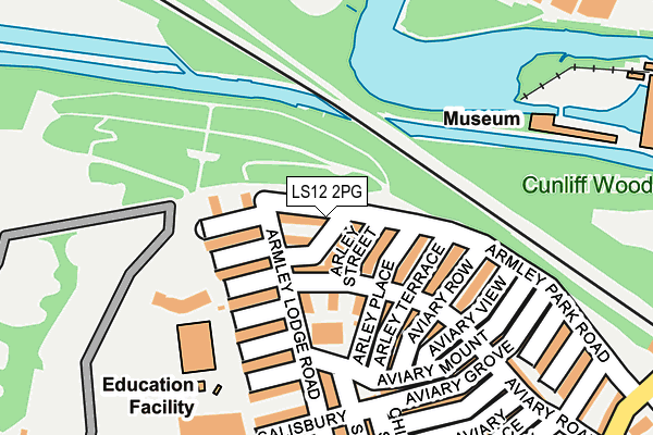 LS12 2PG map - OS OpenMap – Local (Ordnance Survey)