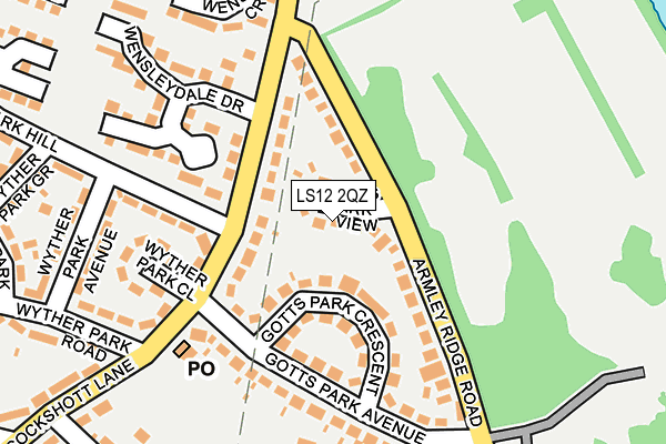 LS12 2QZ map - OS OpenMap – Local (Ordnance Survey)