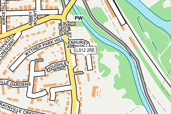 LS12 2RE map - OS OpenMap – Local (Ordnance Survey)