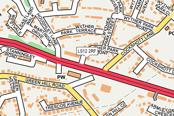 LS12 2RF map - OS OpenMap – Local (Ordnance Survey)