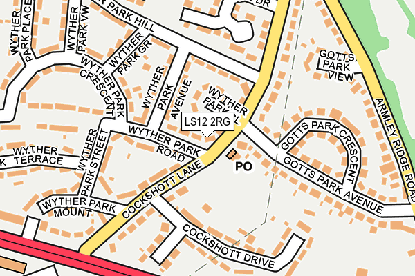 LS12 2RG map - OS OpenMap – Local (Ordnance Survey)