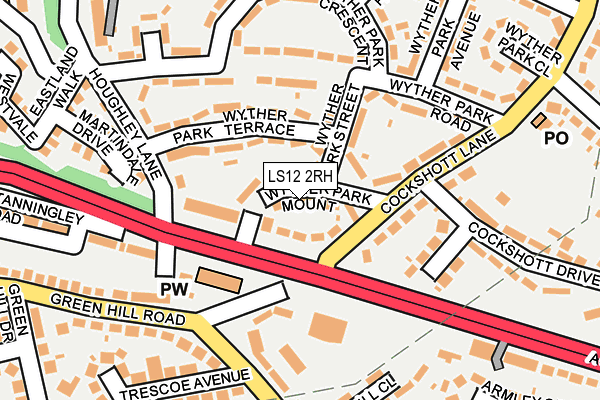 LS12 2RH map - OS OpenMap – Local (Ordnance Survey)
