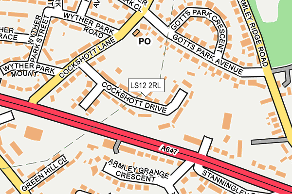 LS12 2RL map - OS OpenMap – Local (Ordnance Survey)