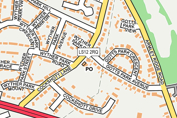 LS12 2RQ map - OS OpenMap – Local (Ordnance Survey)