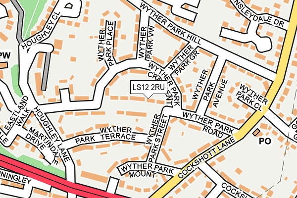 LS12 2RU map - OS OpenMap – Local (Ordnance Survey)