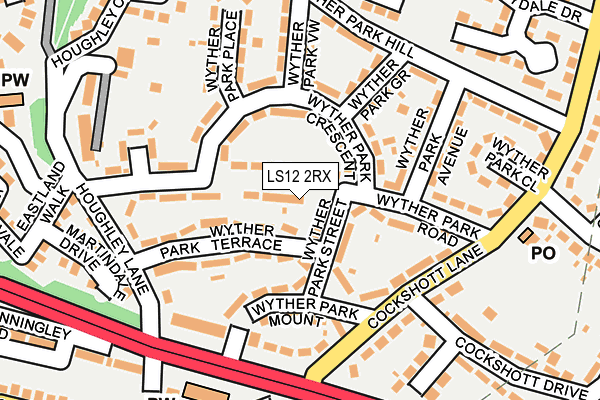 LS12 2RX map - OS OpenMap – Local (Ordnance Survey)