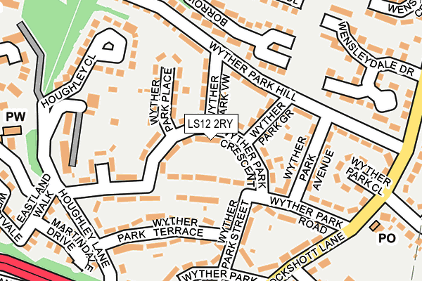 LS12 2RY map - OS OpenMap – Local (Ordnance Survey)