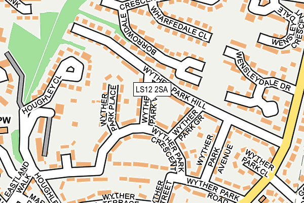 LS12 2SA map - OS OpenMap – Local (Ordnance Survey)