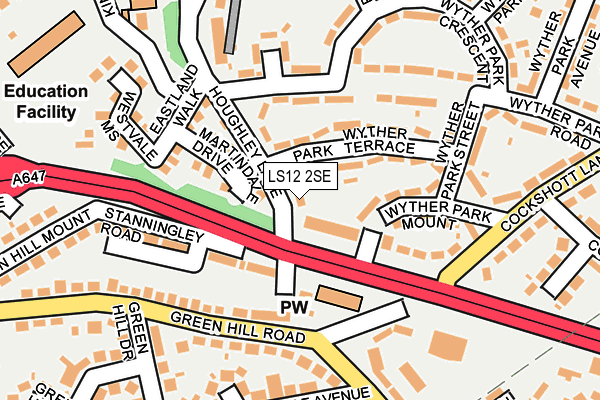 LS12 2SE map - OS OpenMap – Local (Ordnance Survey)