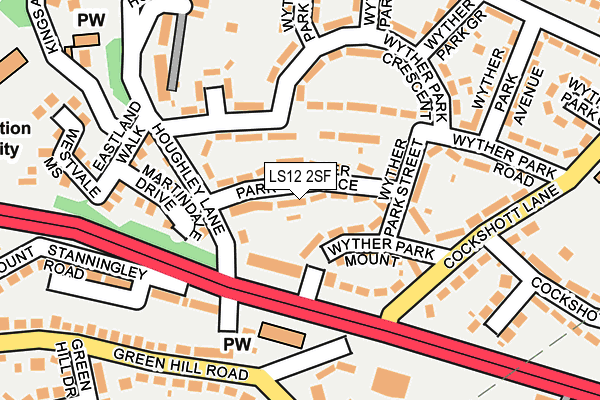 LS12 2SF map - OS OpenMap – Local (Ordnance Survey)