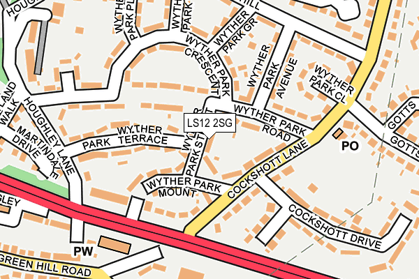 LS12 2SG map - OS OpenMap – Local (Ordnance Survey)