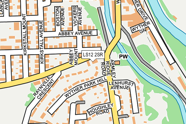 LS12 2SR map - OS OpenMap – Local (Ordnance Survey)
