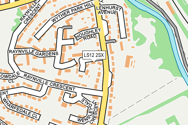 LS12 2SX map - OS OpenMap – Local (Ordnance Survey)