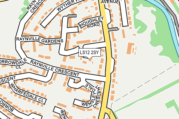 LS12 2SY map - OS OpenMap – Local (Ordnance Survey)