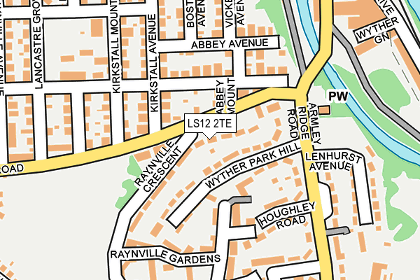 LS12 2TE map - OS OpenMap – Local (Ordnance Survey)