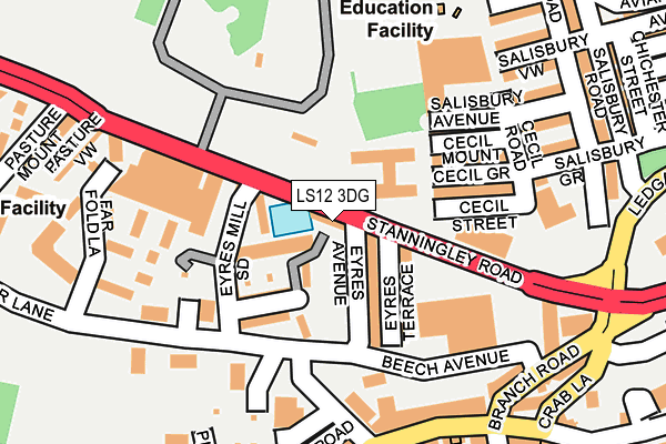 LS12 3DG map - OS OpenMap – Local (Ordnance Survey)