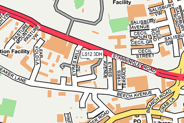 LS12 3DH map - OS OpenMap – Local (Ordnance Survey)