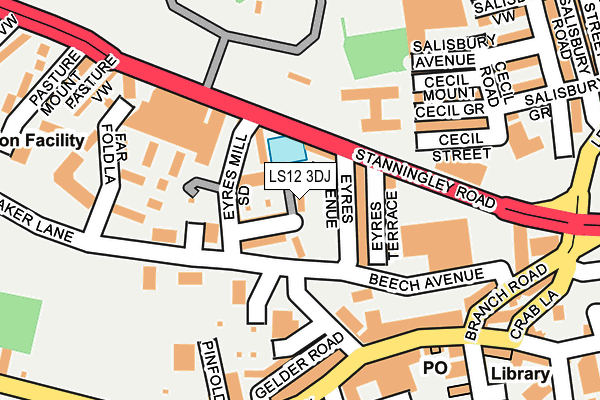LS12 3DJ map - OS OpenMap – Local (Ordnance Survey)