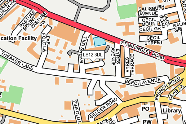 LS12 3DL map - OS OpenMap – Local (Ordnance Survey)