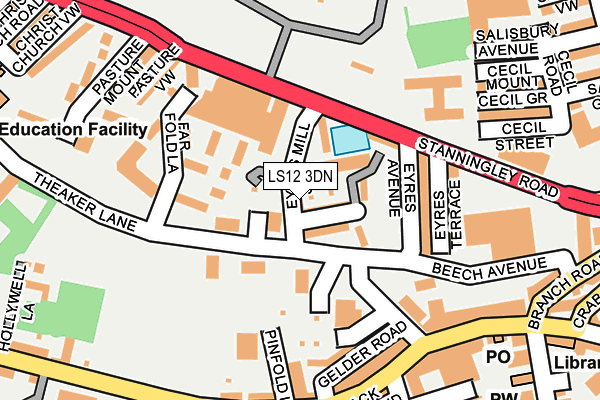 LS12 3DN map - OS OpenMap – Local (Ordnance Survey)