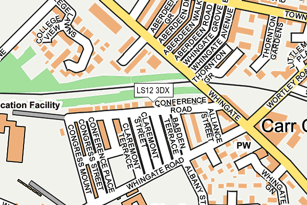 LS12 3DX map - OS OpenMap – Local (Ordnance Survey)