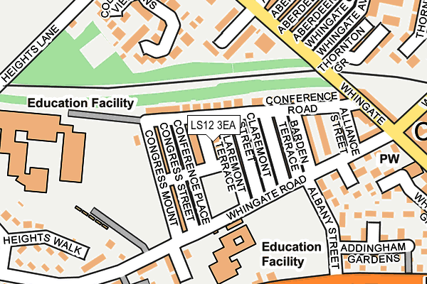 LS12 3EA map - OS OpenMap – Local (Ordnance Survey)