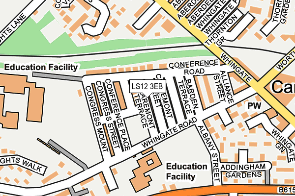 LS12 3EB map - OS OpenMap – Local (Ordnance Survey)
