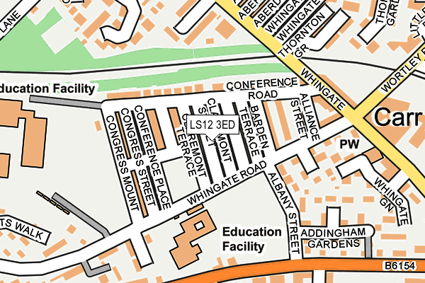 LS12 3ED map - OS OpenMap – Local (Ordnance Survey)
