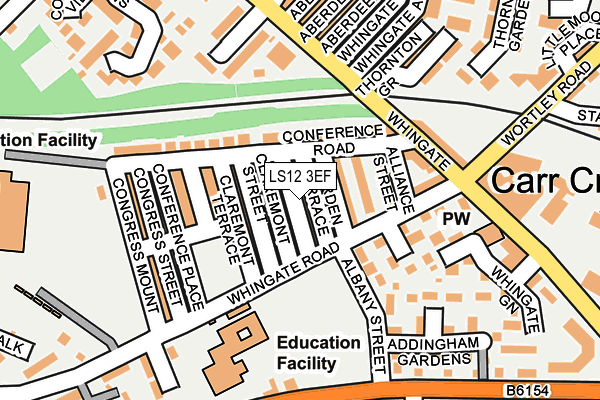 LS12 3EF map - OS OpenMap – Local (Ordnance Survey)