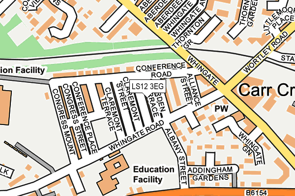 LS12 3EG map - OS OpenMap – Local (Ordnance Survey)
