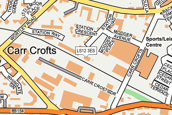 LS12 3ES map - OS OpenMap – Local (Ordnance Survey)