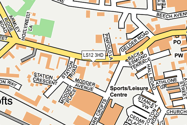 LS12 3HD map - OS OpenMap – Local (Ordnance Survey)